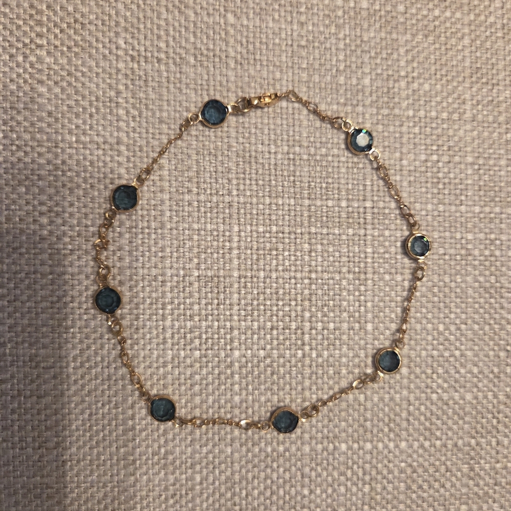 Gold and Blue Stone Bracelet